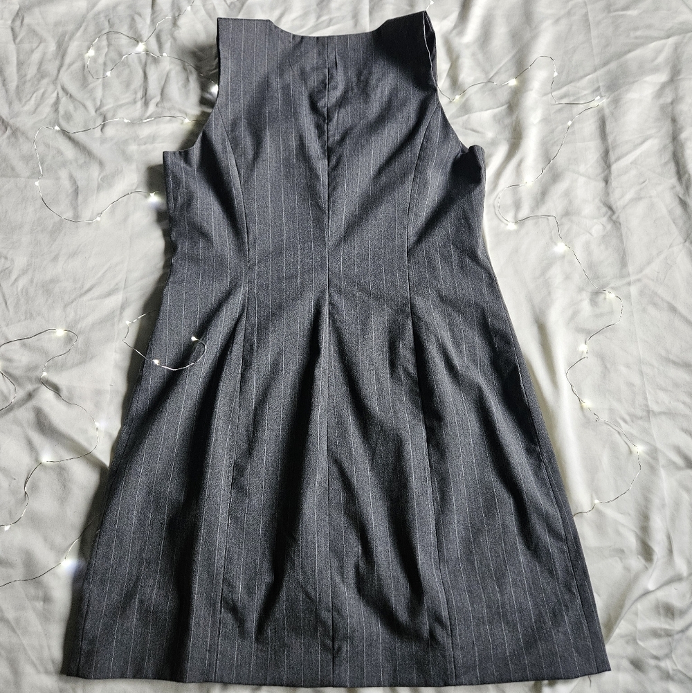 Gray Button-Down Pin Stripe Dress - Picture 3 of 5